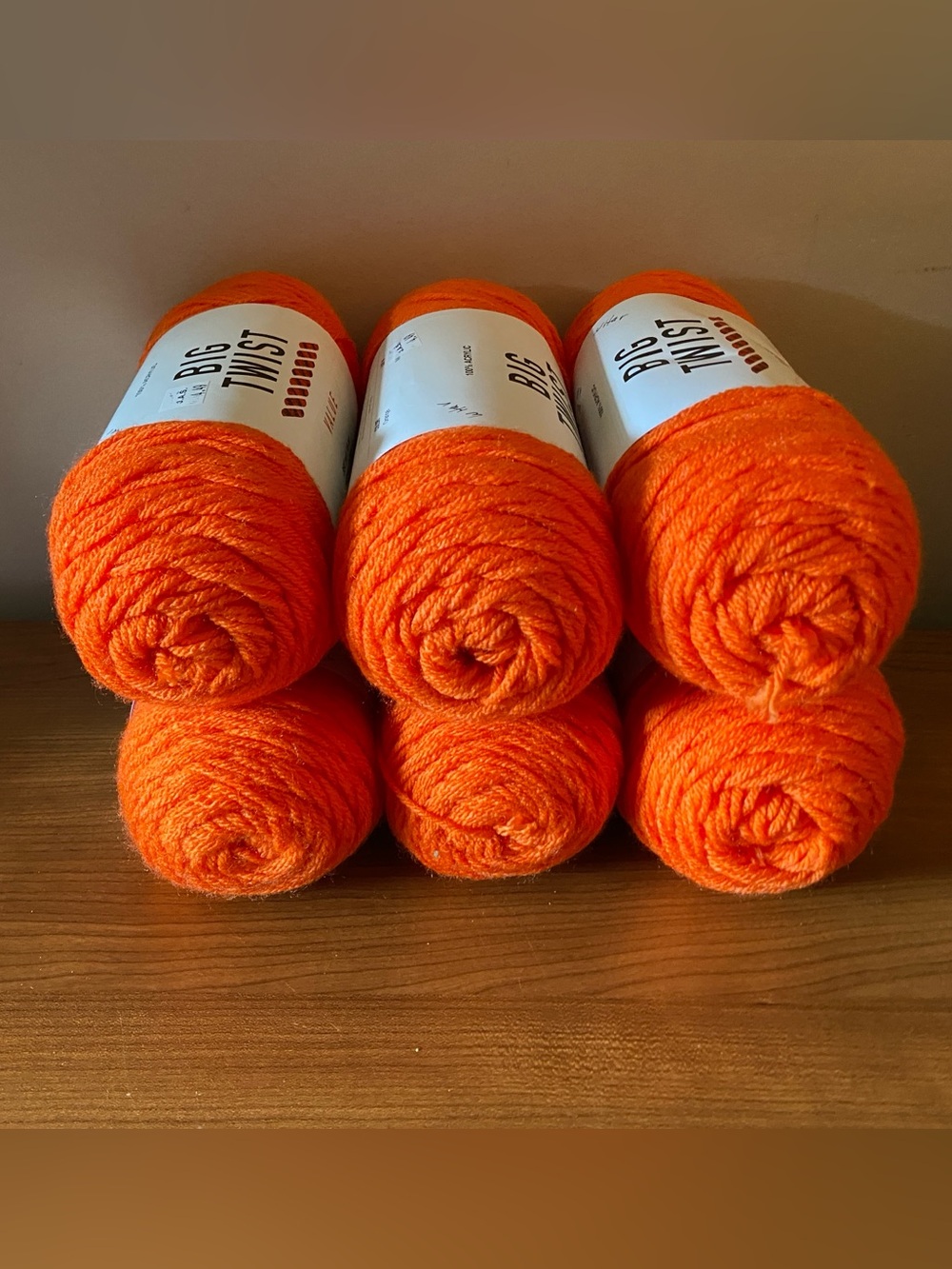 6 BIG TWIST VALUE 6 oz - 380 Yd Each - DISCONTINUED YARN - Orange